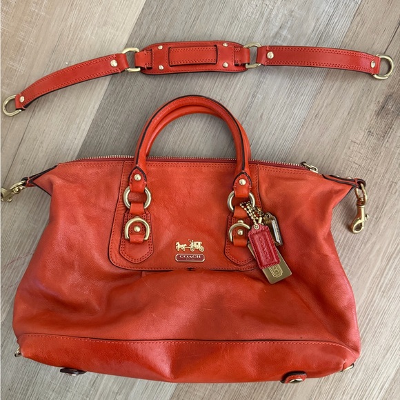Coach Red Leather Handbag - Picture 6 of 8